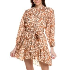 Maje Riditissa Paisley Shirt Dress Orange Size Large (Euro 40)